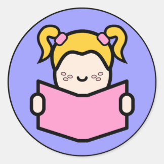 Pony Tail Reader Classic Round Sticker