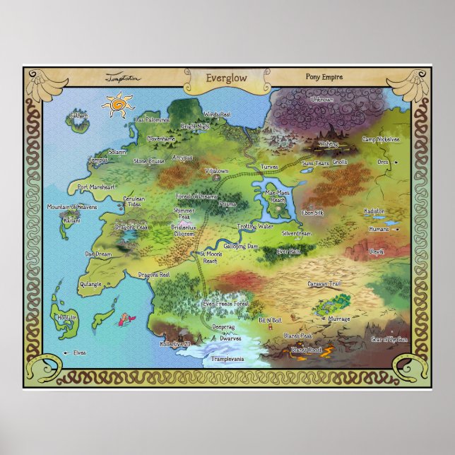 Ponyfinder Everglow Map Poster (Front)