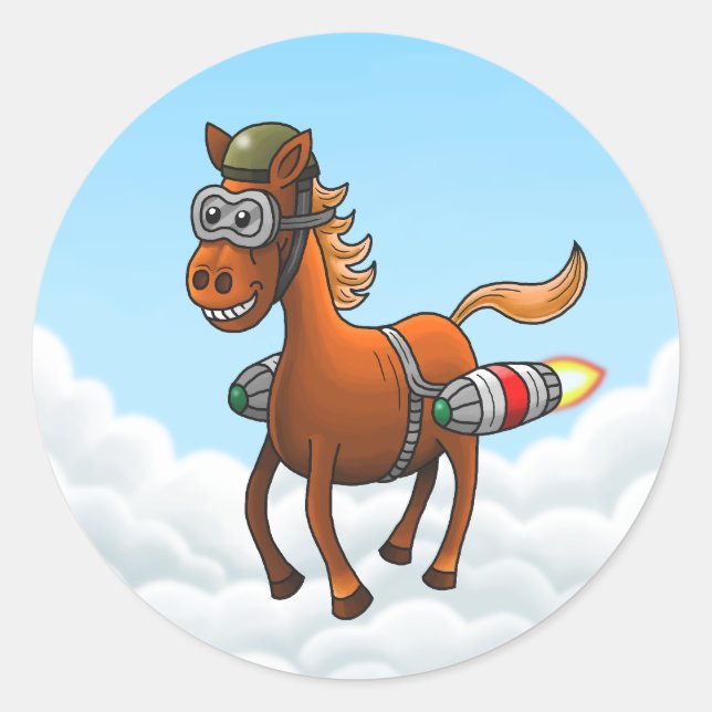 Pony's Rocket Ride Classic Round Sticker (Front)
