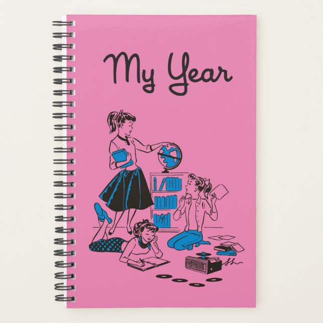 Ponytail retro inspiré Yearly Planner (Devant)