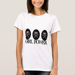 Ponytail Skull Decal w/ Pink Bows - Customized T-Shirt