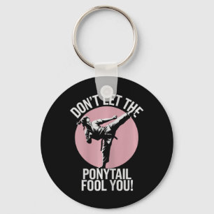 Ponytail Warrior Girls Martial Arts 1 Keychain