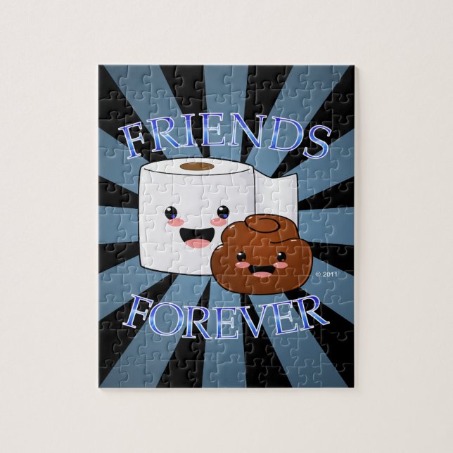 Poo and Toilet Paper Friends Forever Jigsaw Puzzle (Vertical)