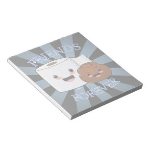 Poo and Toilet Paper Friends Forever Notepad