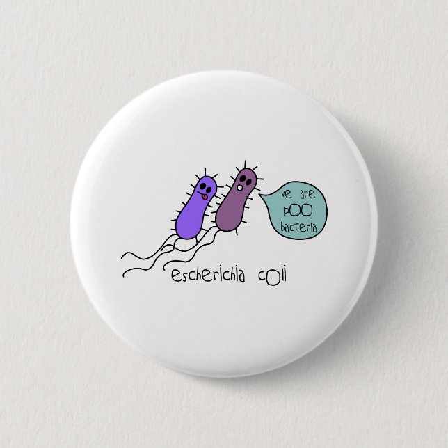Poo Bacteria 2 Inch Round Button (Front)