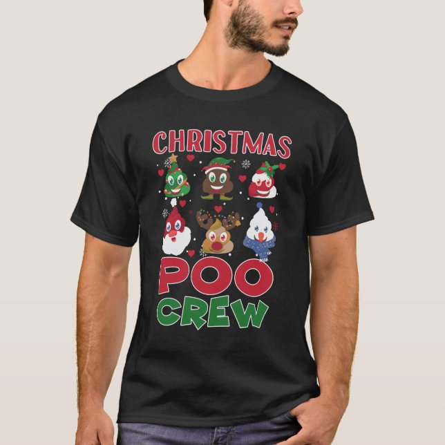 Poo Crew Poop Emoticons T-Shirt (Front)