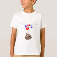 Poo Emoji Flying With Balloons
