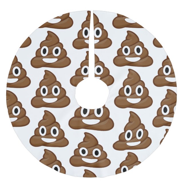 poo emoji xmas christmas tree skirt (Front)