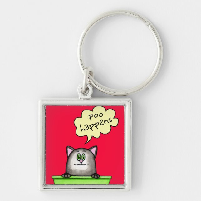 Poo Happens Keychain (Front)