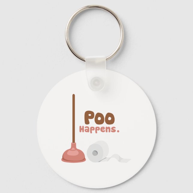 Poo Happens Keychain (Front)