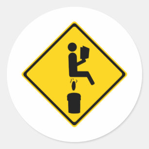 Poo in Bucket Classic Round Sticker