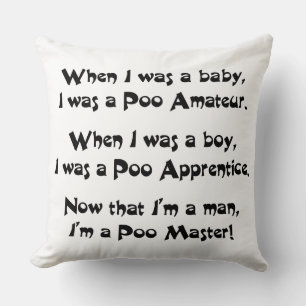 Poo Master Throw Pillow