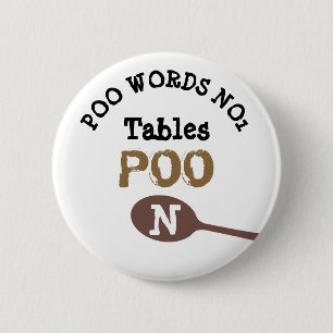 Poo words 2 inch round button