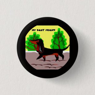 Pooch - 1 inch round button