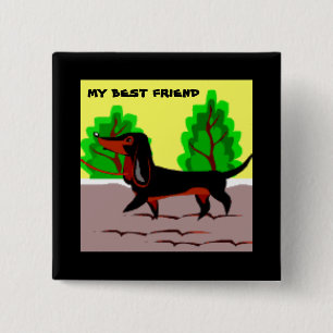 Pooch - 2 inch square button