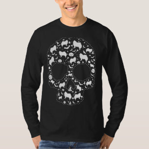 Pooch Sugar Skull Cute American Eskimo Dog T-Shirt