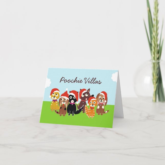 Poochie Villas Christmas Holiday Card (Front)