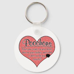 Poochon Paw Prints Dog Humour Keychain