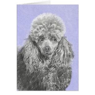 Poodé Jouet miniature Argent gris bleu Chien Art
