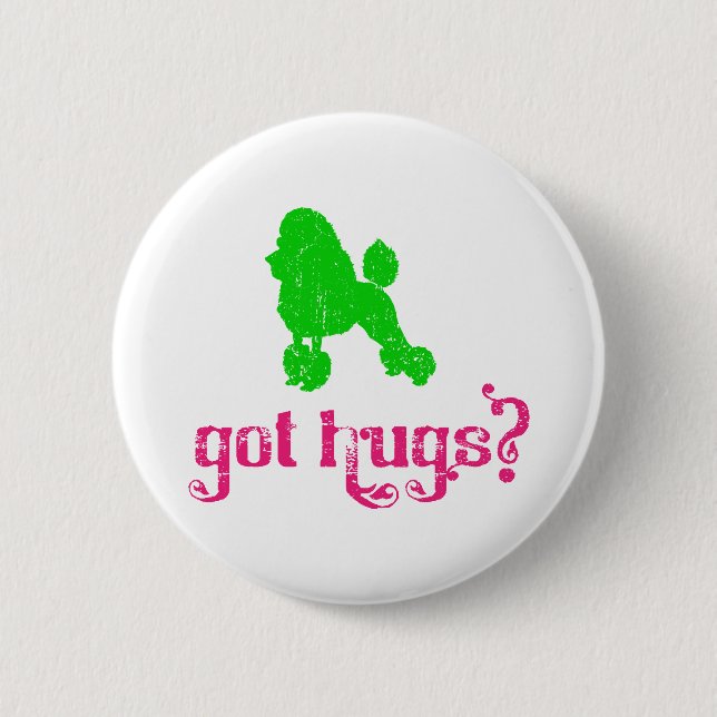 Poodle 2 Inch Round Button (Front)