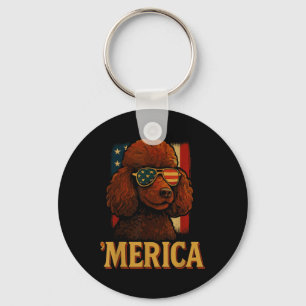 Poodle 4th Of July _ Patriotic Merica Dog Independ Keychain