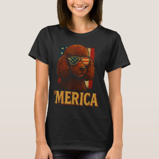 Poodle 4th Of July _ Patriotic Merica Dog Independ T-Shirt