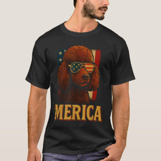 Poodle 4th Of July _ Patriotic Merica Dog Independ T-Shirt