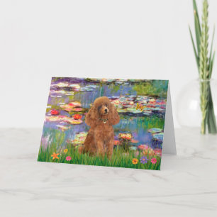 Poodle (Apricot 10) - Lilies 2 Card