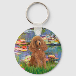 Poodle (Apricot 10) - Lilies 2 Keychain