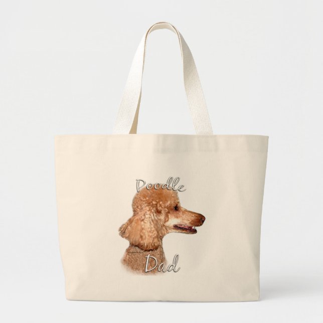 Poodle (apricot) Dad 2 Large Tote Bag (Front)