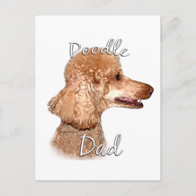 Poodle (apricot) Dad 2 Postcard (Front)