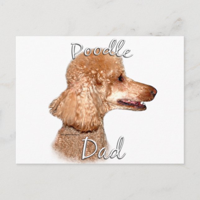 Poodle (apricot) Dad 2 Postcard (Front)