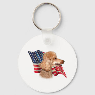 Poodle (apricot) Flag Keychain