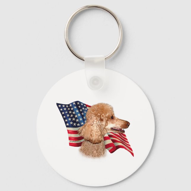 Poodle (apricot) Flag Keychain (Front)