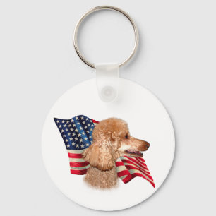 Poodle (apricot) Flag Keychain