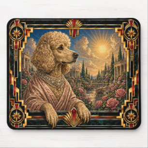 Poodle, Art Deco Dog Mouse Pad
