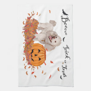 Poodle at Halloween Kitchen Towel