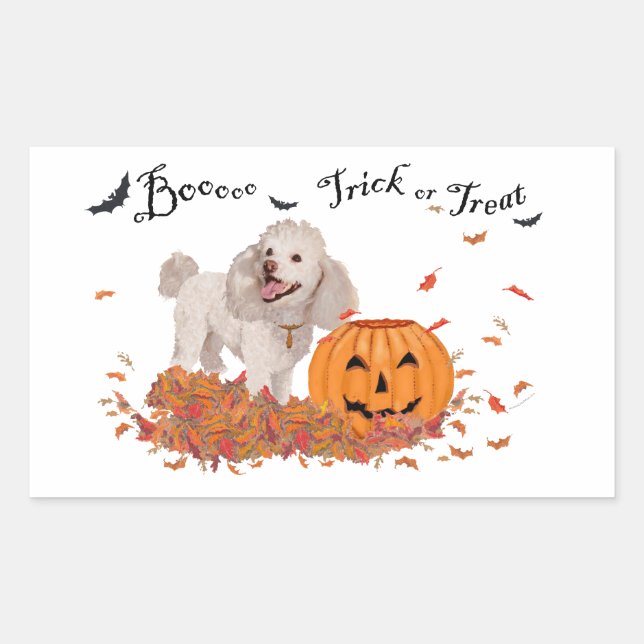 Poodle at Halloween Sticker (Front)