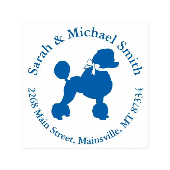 Poodle Baby Shower Blue Self-inking Stamp (Design)