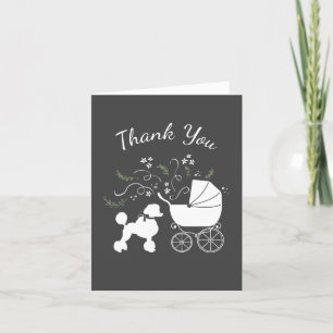 Poodle Baby Shower Puppy Thank You Card