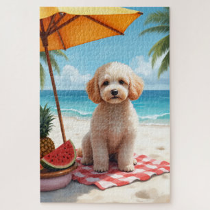Poodle Beach Relax Scene Jigsaw Puzzle