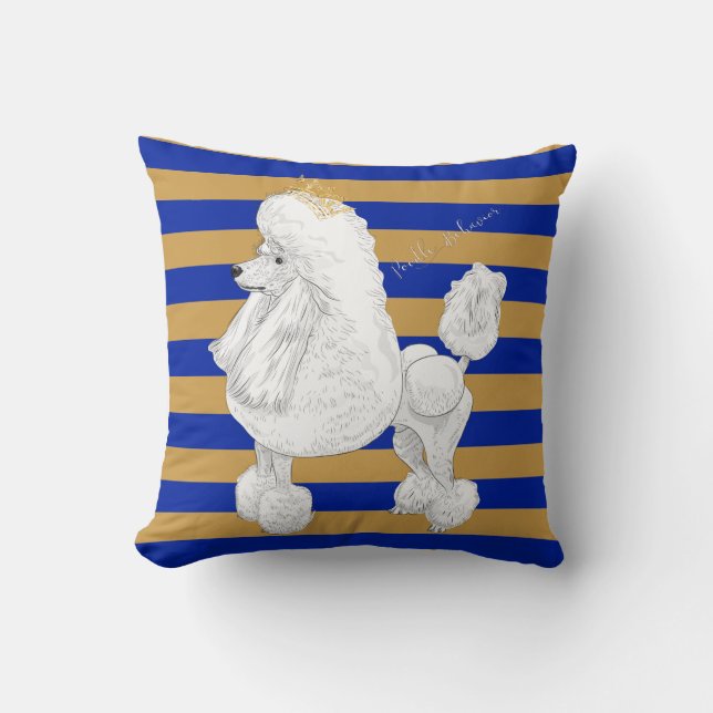 Poodle Behaviour Throw Pillow (Front)