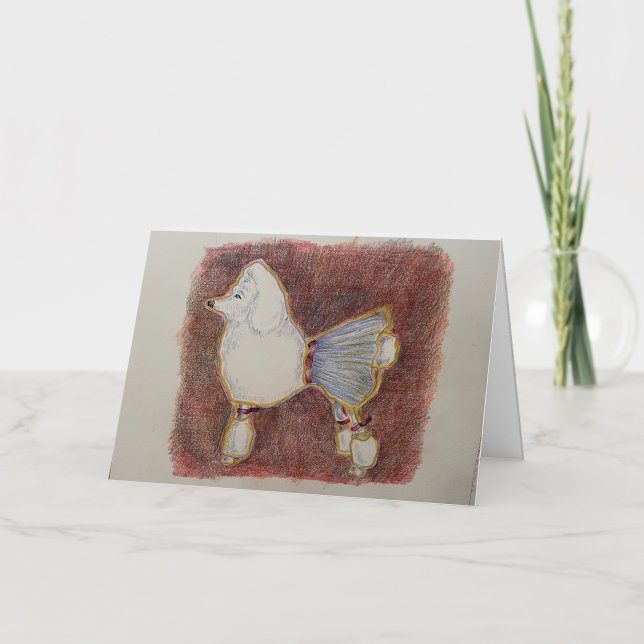 Poodle Birthday  Card (Front)