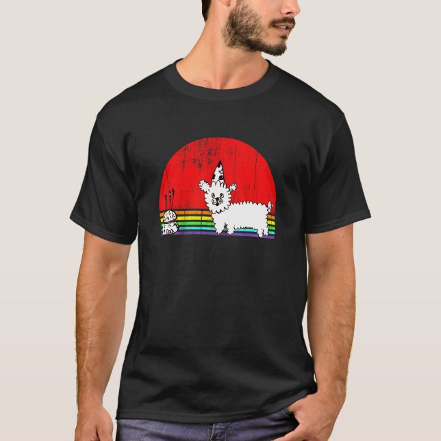 Poodle Birthday Drawing T-Shirt (Front)