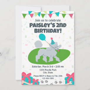 Poodle Birthday Invitation