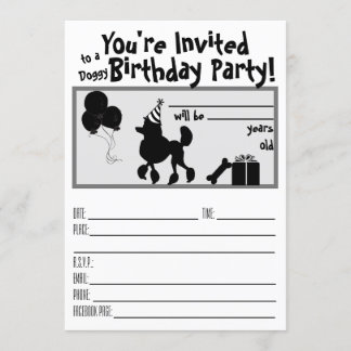Poodle Birthday Invitation