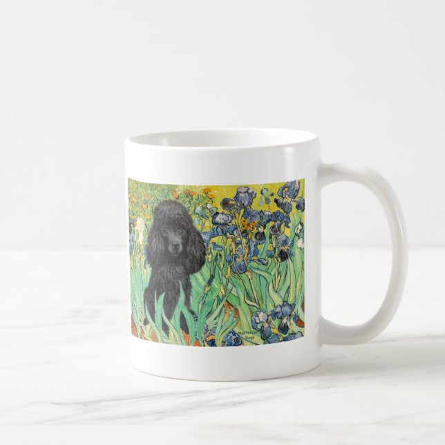 Poodle (black 1) - Irises Coffee Mug (Right)
