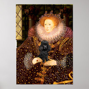 Poodle (black 1) - Queen Poster