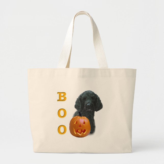 Poodle (Black Coated) Boo Large Tote Bag (Front)