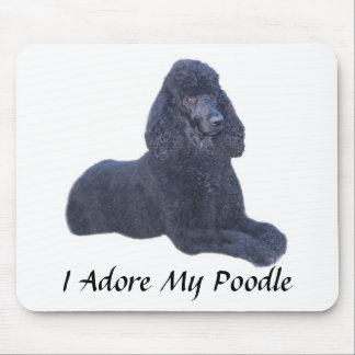 Poodle Black Mousepad I Adore